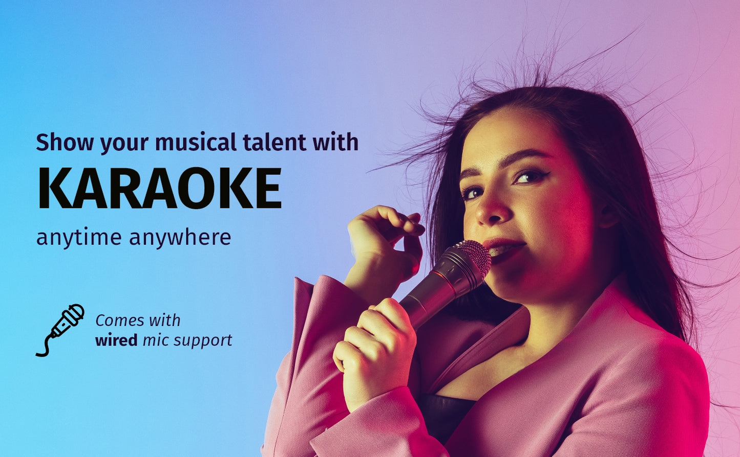 Digimate DG-BB01 Boombox 80 Watt Powerful Tower Speaker 6.5" Woofer High Power Bass, 4.0" Speaker, AUX, USB, LED Lights+Display, BT+ Wired Karaoke Mic Support, Full Remote Control (Platinum Black)