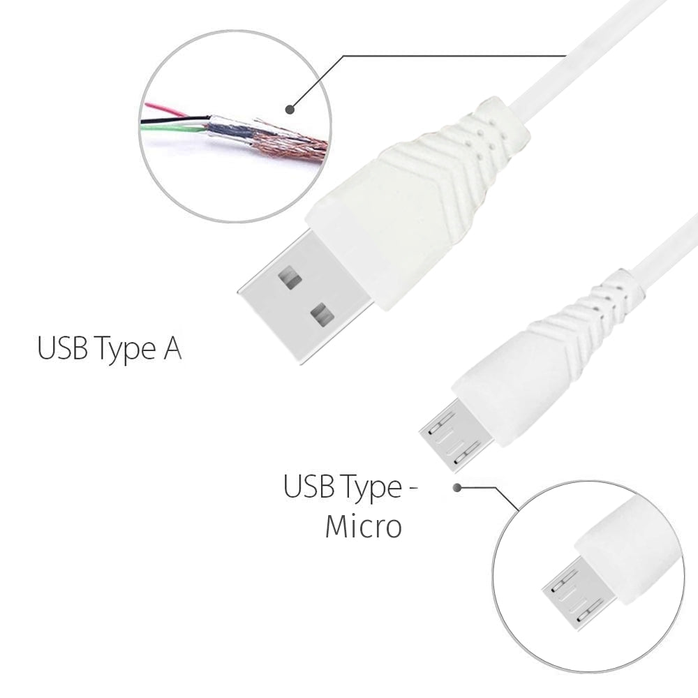 DIGIMATE Micro USB Cable With 5 AMP Output For Charging & Data Transfer (DG-TCC-1001, White)