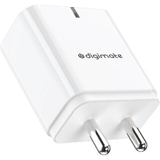 Digimate Quick Dual Port Charge 15W Wall Charger With Type C Cable (White-DG-ADP-1002)