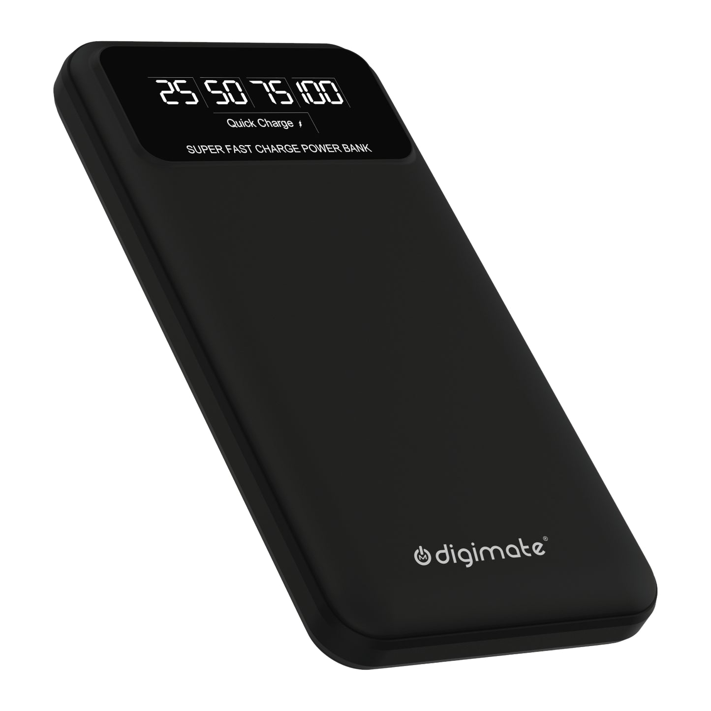Digimate 10000mAh Power Bank | LED Display Dual Input Type-C Output | 22.5W Fast Charging (Black, DG-PB-1004)