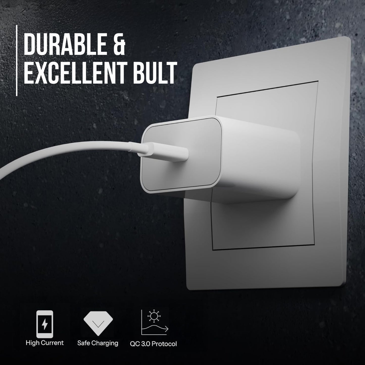 Digimate 20W Charger with Lightning Cable Compatible with iPhone 14/14Plus/14Pro/14Promax 13/13Pro/13Promax (White)(DG-ADP-1004)