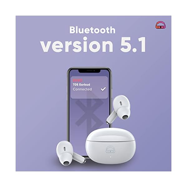 EKKO Earbeats T05 TWS: 25 Hrs Playtime, ENC Call Noise Cancellation, Twin Connect, 10MM Driver, Massive Bass, Water Resistance, Siri & Google Assistant (White)