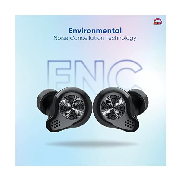 EKKO Earbeats T07: Mic, ENC Call Noise Cancellation, 10MM Driver, Twin Connect, Maxx Bass, Water Resistance (Black)