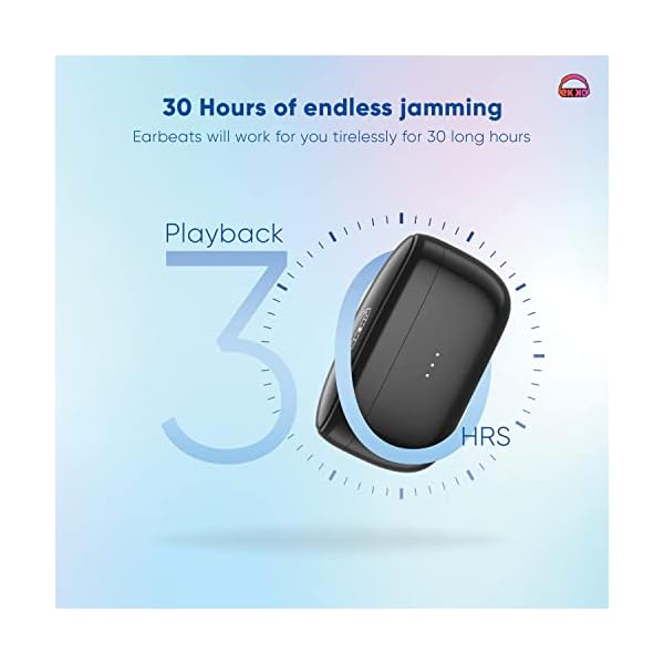 EKKO Earbeats T07: Mic, ENC Call Noise Cancellation, 10MM Driver, Twin Connect, Maxx Bass, Water Resistance (Black)