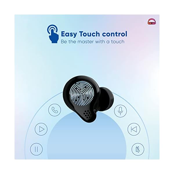 EKKO Earbeats T07: Mic, ENC Call Noise Cancellation, 10MM Driver, Twin Connect, Maxx Bass, Water Resistance (Black)