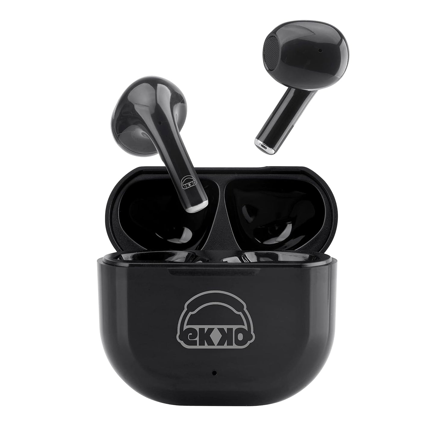 EKKO Earbeats T02: 10H Playtime, Siri & Google Assistant, Type C, 10MM Drivers, Mass Bass, Bluetooth 5.0, Ultimate Comfort (Black)
