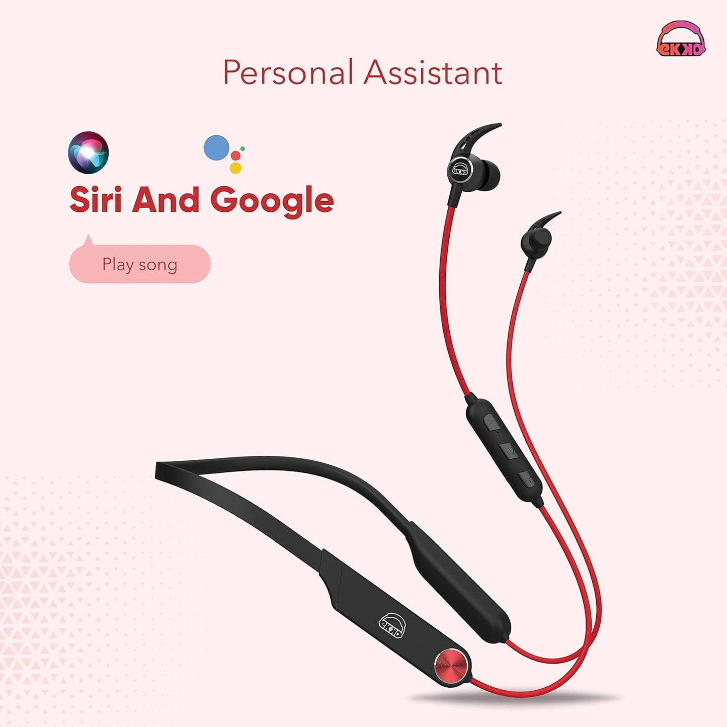 EKKO Unplug N06: Supreme ENC, 40ms Latency, Max BASS, Gaming Boost, Type-C, Siri & Google Assistant (Red)