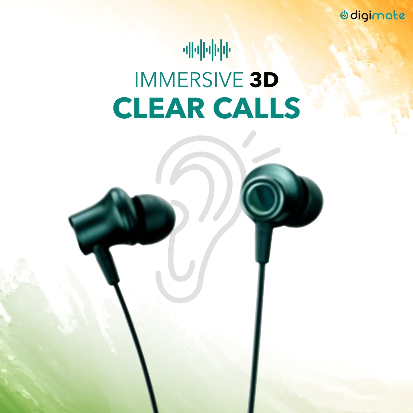 Digimate Aazadi 30Hours Play Time Neckband, 5.0 Bluetooth Voice Assistant Immersive 3D Sound with MIC (DG-NB-1005, Green)