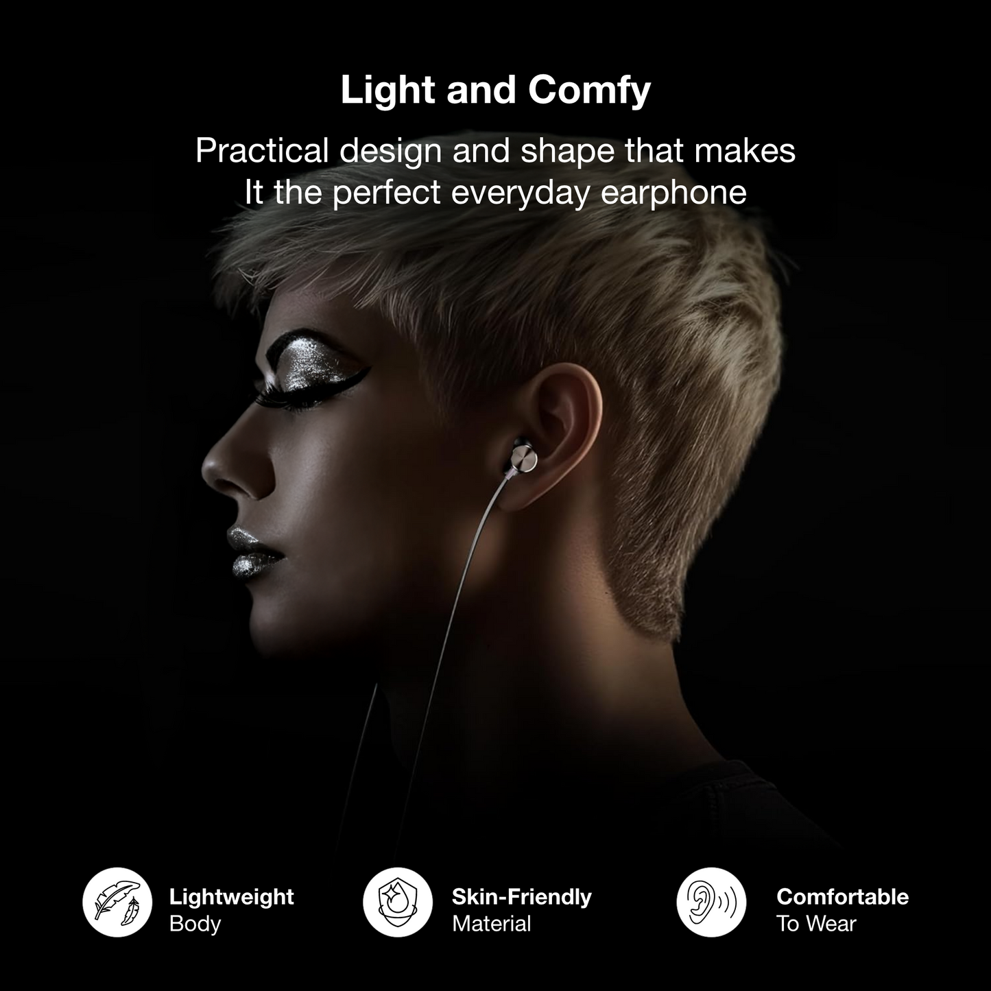 Digimate Drumbeat Hands-Free C-Type Earphones with Built-in Mic, Bass Boosted, Tangle-Free Cable & Call Control (DG-HF-1003)