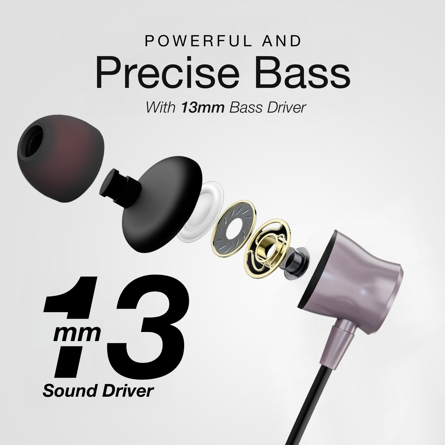 Digimate Drumbeat Hands-Free C-Type Earphones with Built-in Mic, Bass Boosted, Tangle-Free Cable & Call Control (DG-HF-1003)