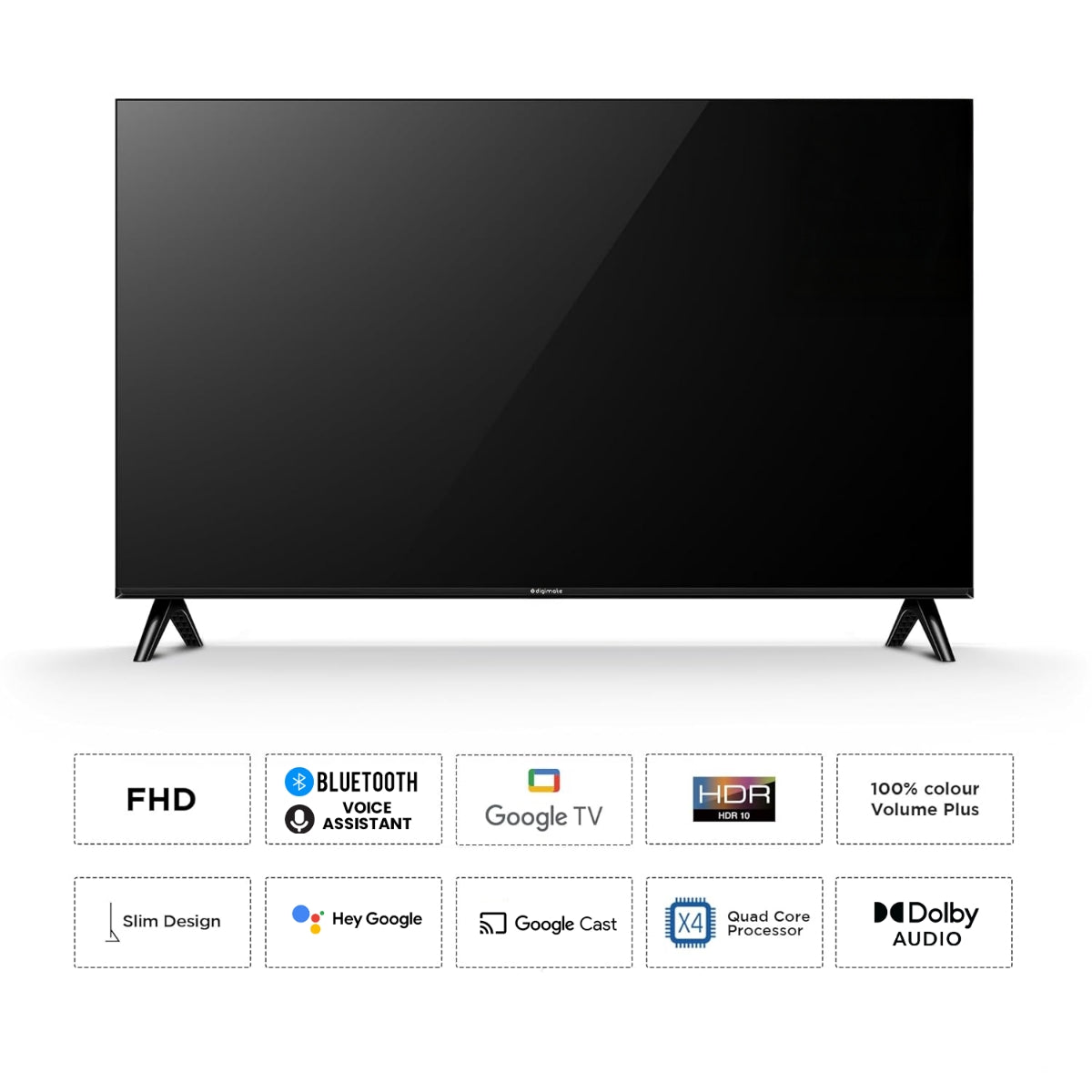 Digimate 32 inches HD Ready Smart Google TV 2025 Edition with Dolby Audio (DG-LED-3203, Black) 2 Year Warranty