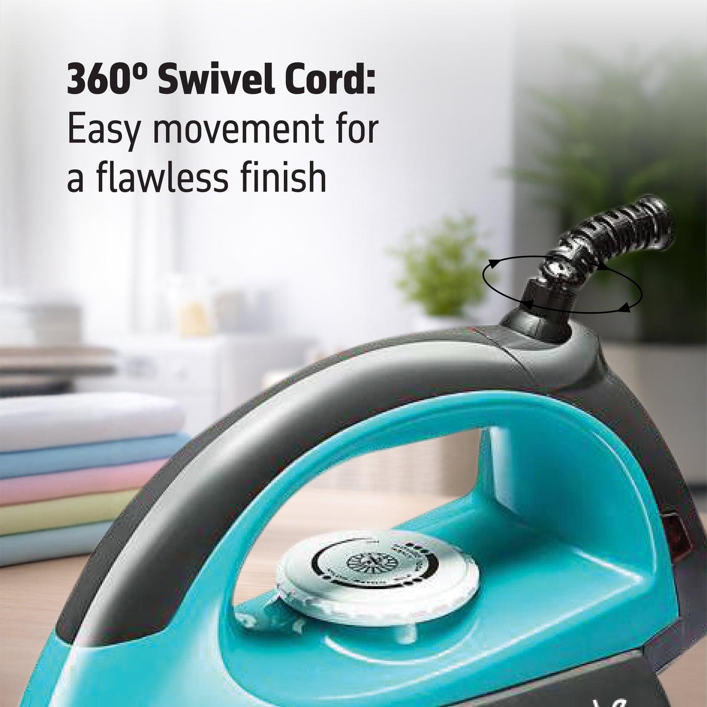 Digimate Impress 750W Lightweight Dry Iron with Premium German Coating (DG-IG-750W-02-Teal)