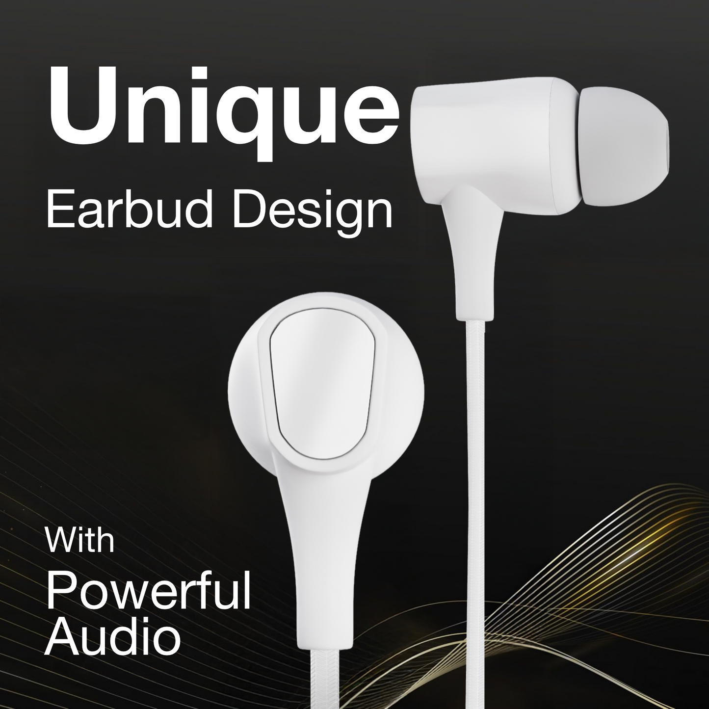 Digimate Jackbeat Wired Earphones with 3.5mm Jack, Tangle-Free Cable & In-Line Mic (DG-HF-1001, White)