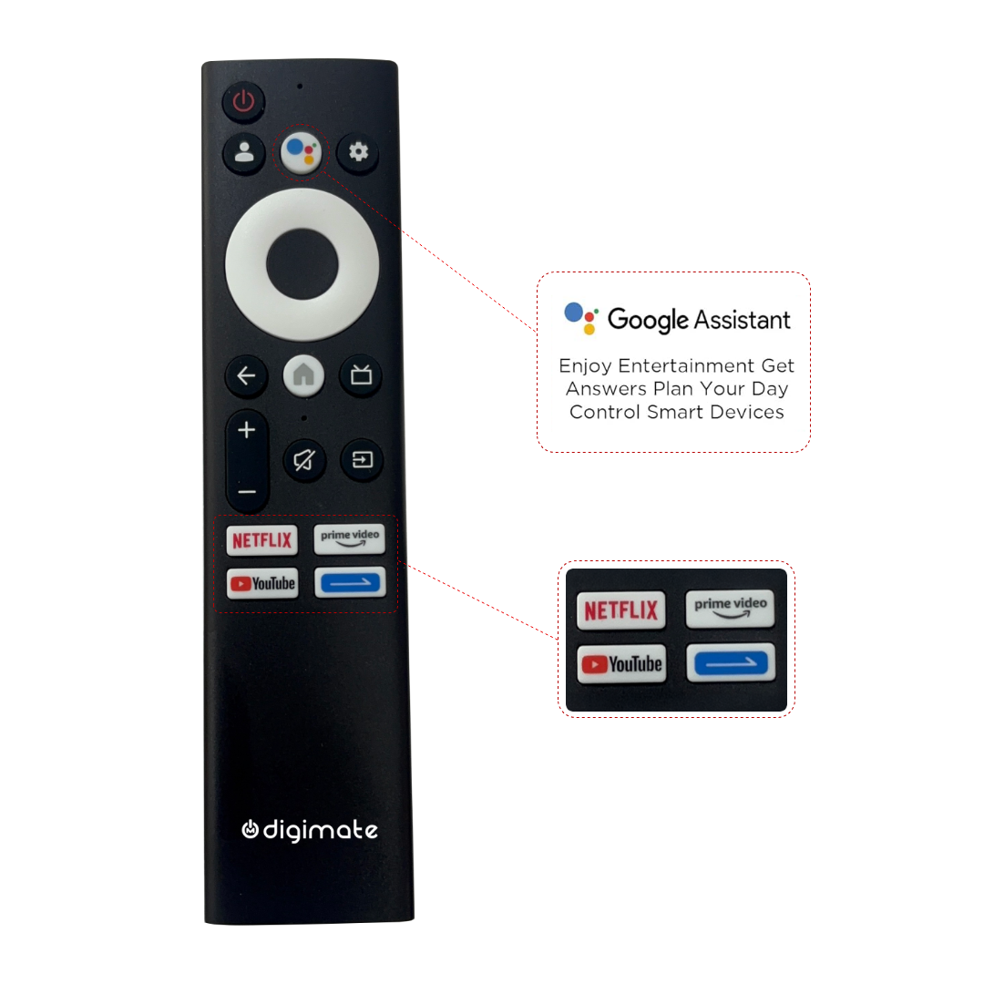 Digimate 32 inches HD Ready Smart Google TV 2025 Edition with Dolby Audio (DG-LED-3203, Black) 2 Year Warranty