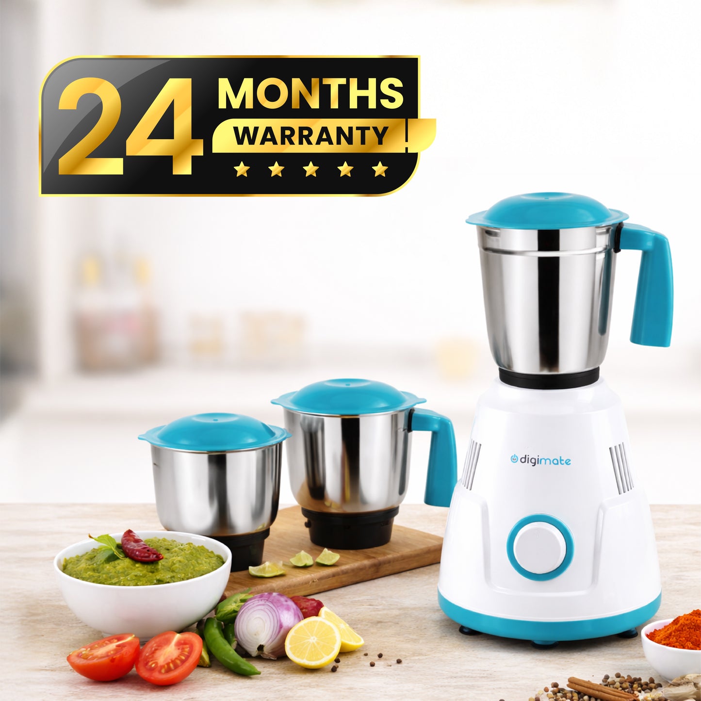 Special Combo: Buy Digimate Sakhi 500W Mixer Grinder With 3 Jars & Get Digimate Silence Wireless Earbuds FREE