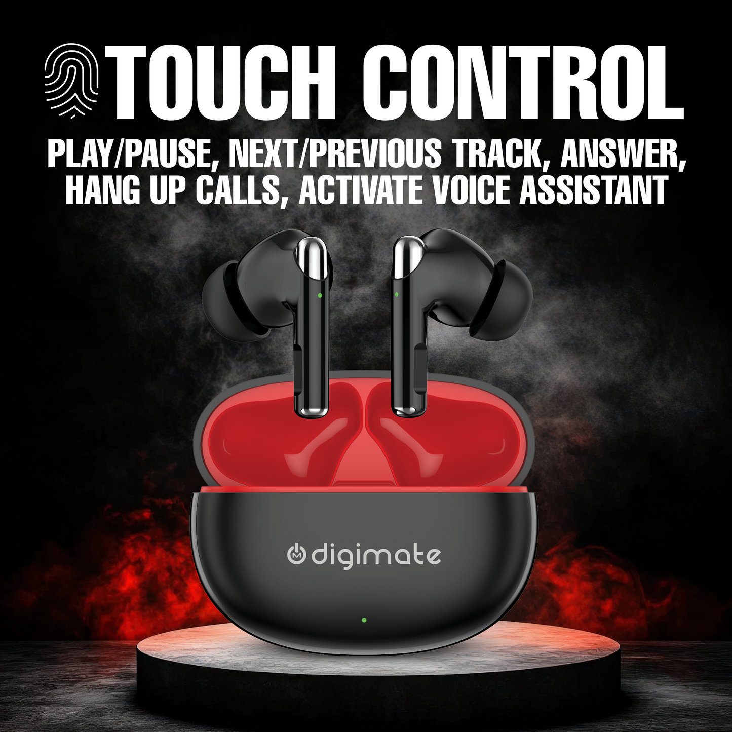 Digimate Taal 120Hrs. Playtime 5.0 Bluetooth Wireless Earbuds with Fast Charging & HD Dual Mic (DG-EB-TAAL-01-Black)