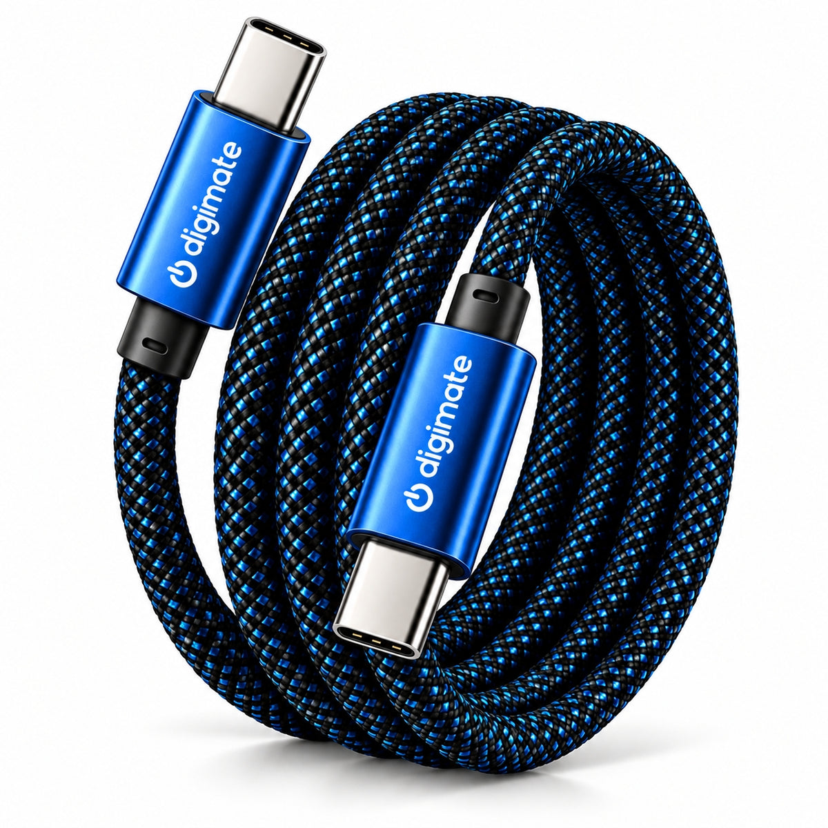 Digimate Thunder Fusion Type-C to Type-C Cable 100W Fast Charging, 480Mbps Data Transfer, 1.5 Meter Braided TPE Cable