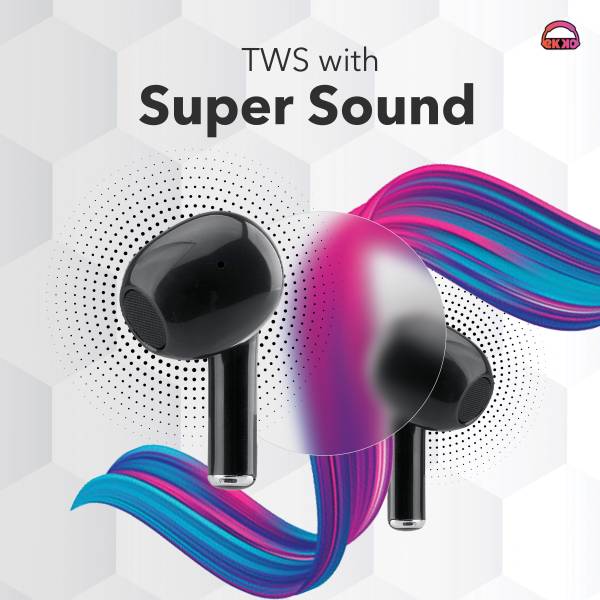 EKKO Earbeats T02: 10H Playtime, Siri & Google Assistant, Type C, 10MM Drivers, Mass Bass, Bluetooth 5.0, Ultimate Comfort (Black)