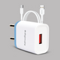 Digimate 12W Fast Charging Single Port Adaptor with 1 Meter Micro USB Cable (DG-SPC-V-C-1002, White)