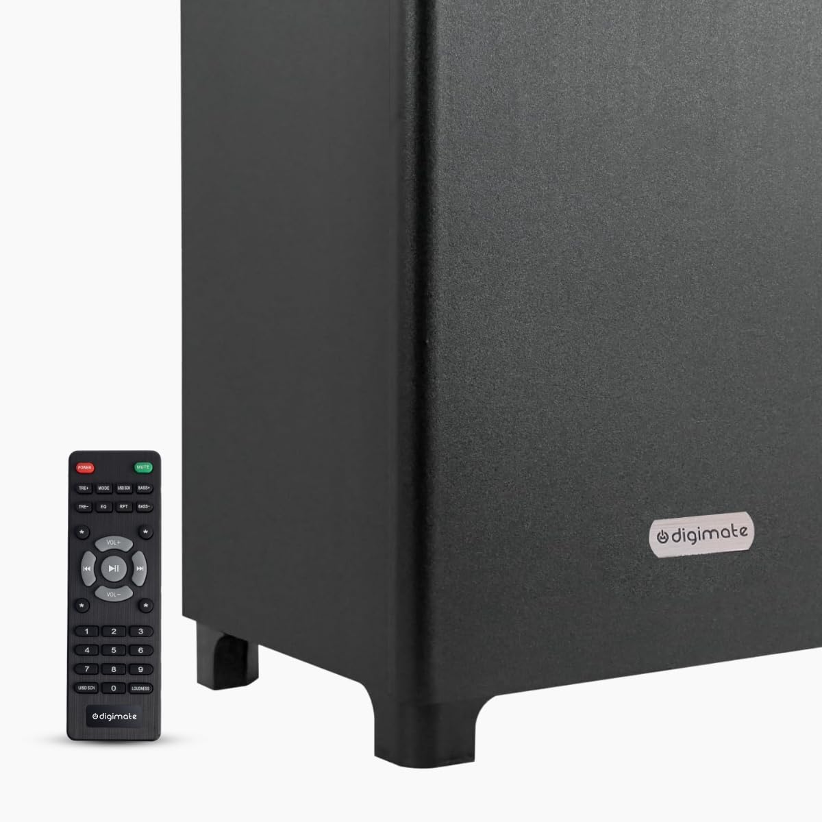 Digimate DG-BB01 Boombox 80 Watt Powerful Tower Speaker 6.5" Woofer High Power Bass, 4.0" Speaker, AUX, USB, LED Lights+Display, BT+ Wired Karaoke Mic Support, Full Remote Control (Platinum Black)