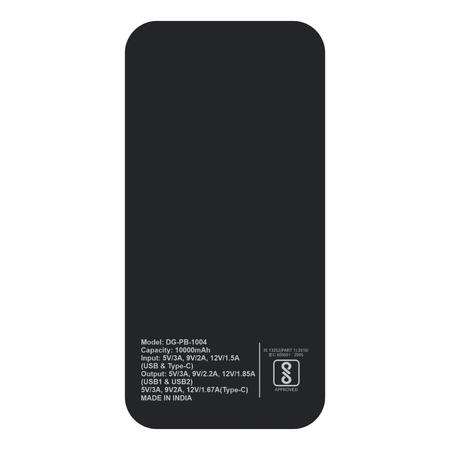 Digimate 10000mAh Power Bank | LED Display Dual Input Type-C Output | 22.5W Fast Charging (Black, DG-PB-1004)