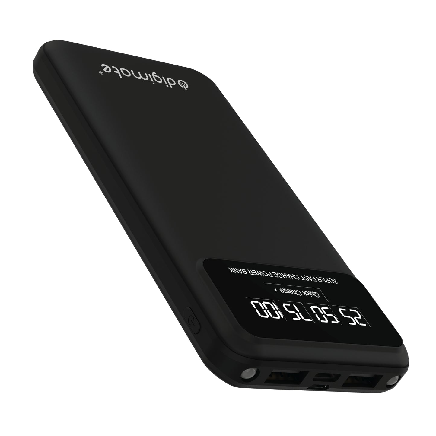 Digimate 10000mAh Power Bank | LED Display Dual Input Type-C Output | 22.5W Fast Charging (Black, DG-PB-1004)