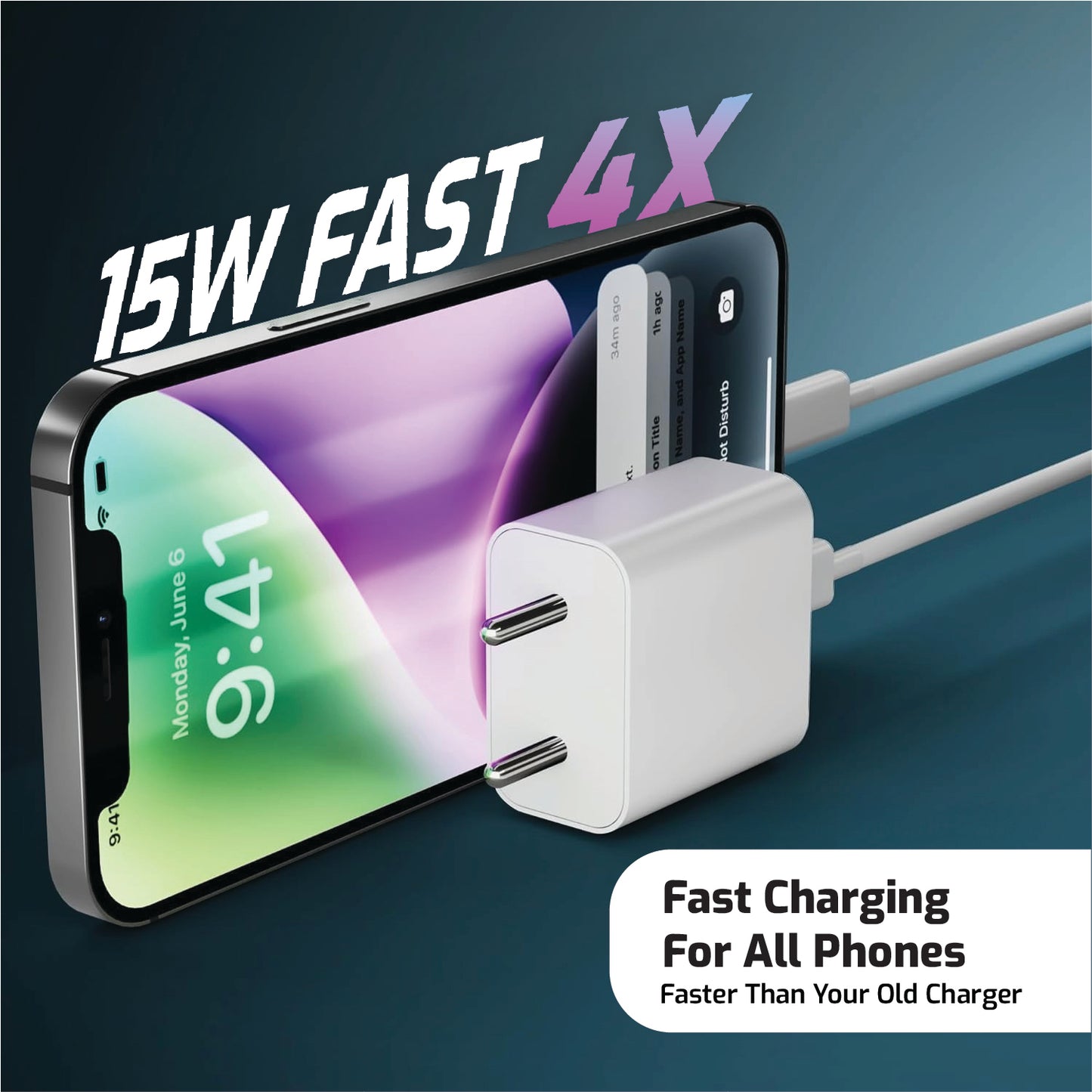 Digimate 15W Single USB Port Charger With Type-C Cable, Fast Charging Universal Compatibility (DG-ADP-1007)