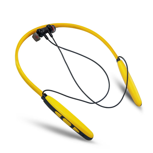 Digimate Aazadi 2.0, 30Hours Play Time Neckband, 5.0Bluetooth Voice Assistant Type-C Fast Charging With MIC (DG-NB-1010, Yellow)
