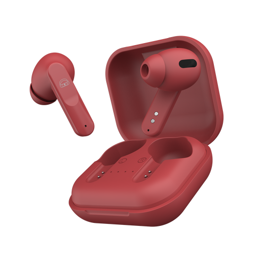 EKKO Earbeats T04 TWS: ENC Call Noise Cancellation, 50H Playtime, 10MM Driver, Twin Connect, Type-C Fast Charging, Siri & Google Assistant (Red)