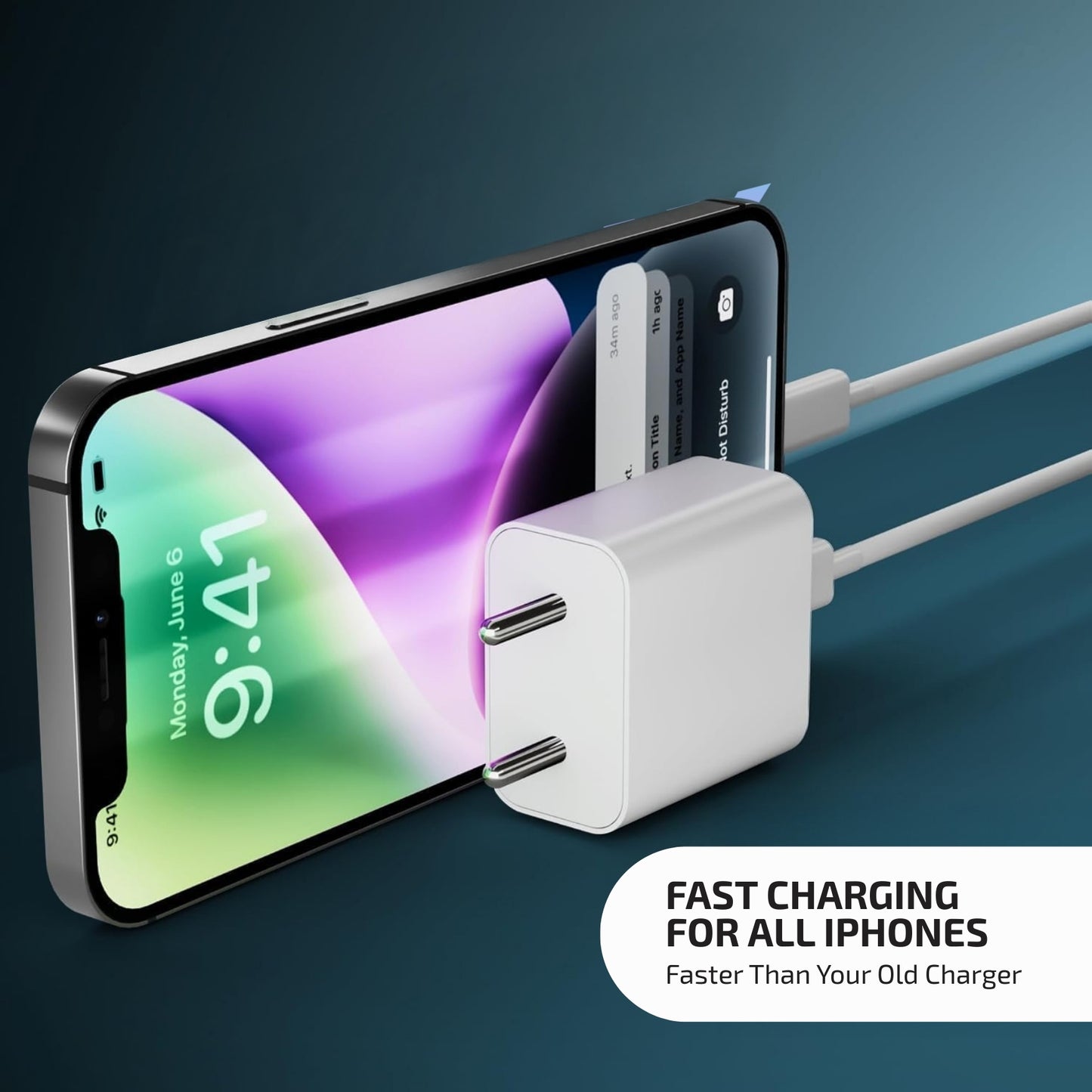 Digimate 20W Charger with Lightning Cable Compatible with iPhone 14/14Plus/14Pro/14Promax 13/13Pro/13Promax (White)(DG-ADP-1004)