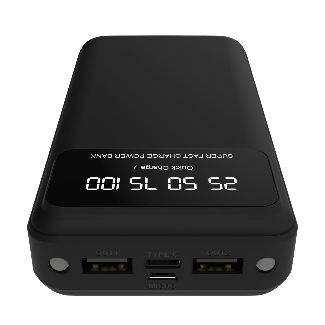 Digimate 20000mAh Power Bank | LED Display Dual Input Type-C Output | 22.5W Fast Charging (Black, DG-PB-2003)