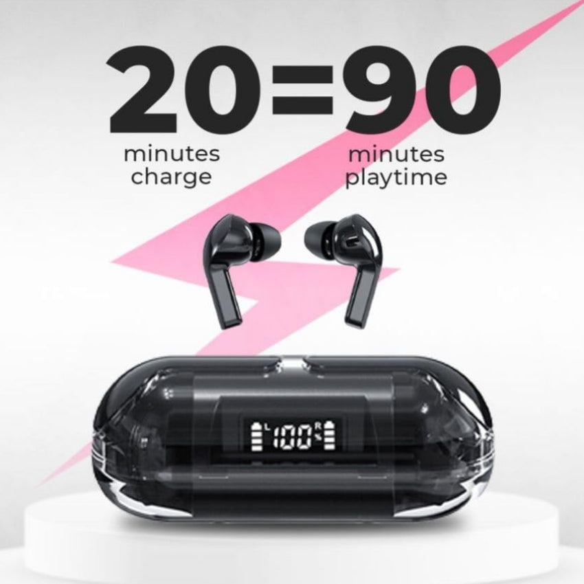 Digimate Transbud  Earbuds With Charging Case 6 Hours Play Time Bluetooth Version 5.3 With MIC (DG-EP02, White)