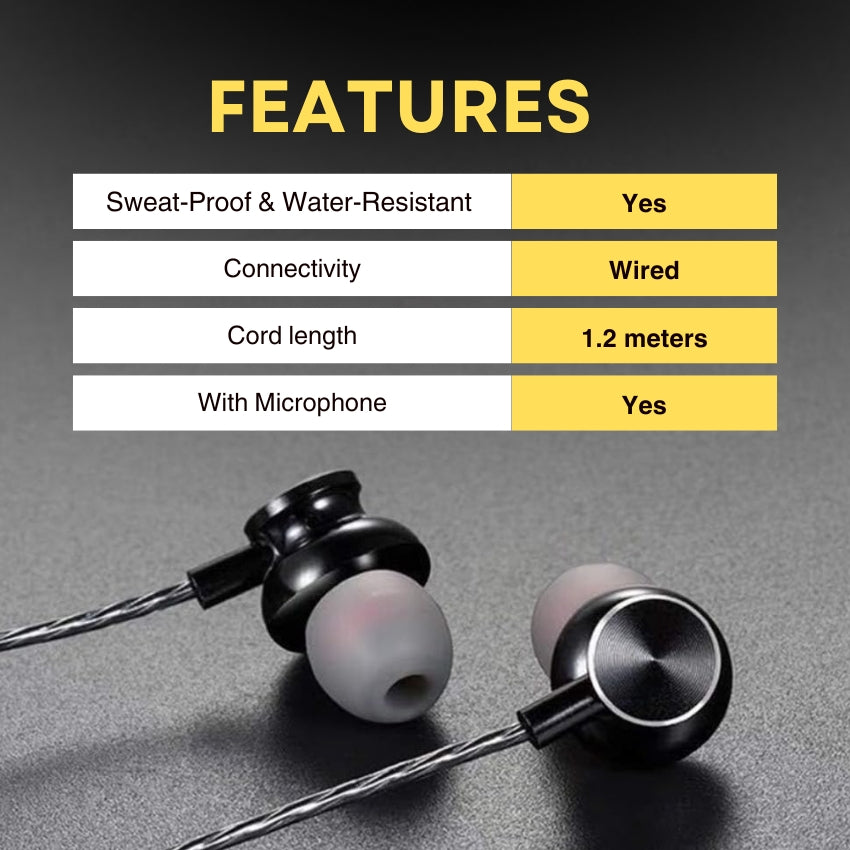 DIGIMATE Beats 2.0 In Ear Wired Earphone With Mic, 3.5 mm Audio Jack, 10 Mm Driver, Phone/Tablet Compatible (Silver, DGMGO5-008)