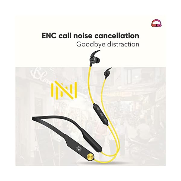 EKKO Unplug N06: Supreme ENC, 40ms Latency, Max BASS, Gaming Boost, Type-C, Siri & Google Assistant (Yellow)