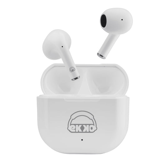 EKKO Earbeats T02: 10H Playtime, Siri & Google Assistant, Type C, 10MM Drivers, Mass Bass, Bluetooth 5.0, Ultimate Comfort (White)