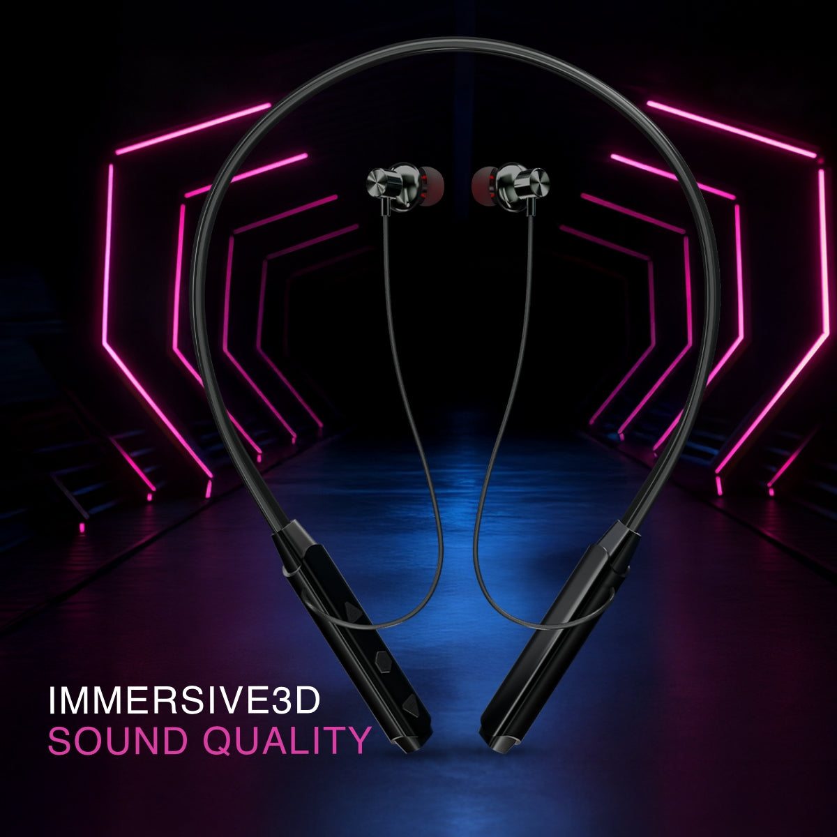 Digimate Aakraman, Type-C Fast Charging With Bluetooth 5.0 Wireless Neckband, Voice Assistant, High-Quality Mic, Multi-Device Pairing, 200-Hrs Standby, IPX4 Waterproof (DG-NB-1006)