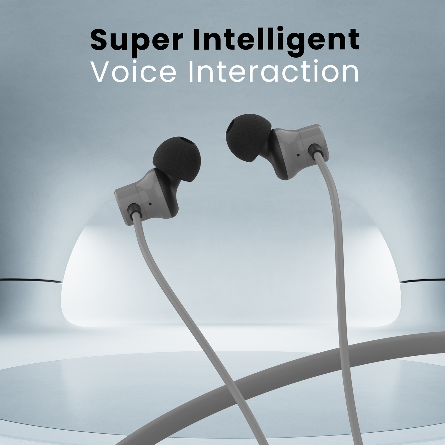 Digimate Gabbar 24Hours Playtime Wireless Bluetooth Neckband, Bluetooth 5.1, Fast Type-C Charging With Mic & Voice Assistant, IPX2 Waterproof (DG-NB-1011, Grey)