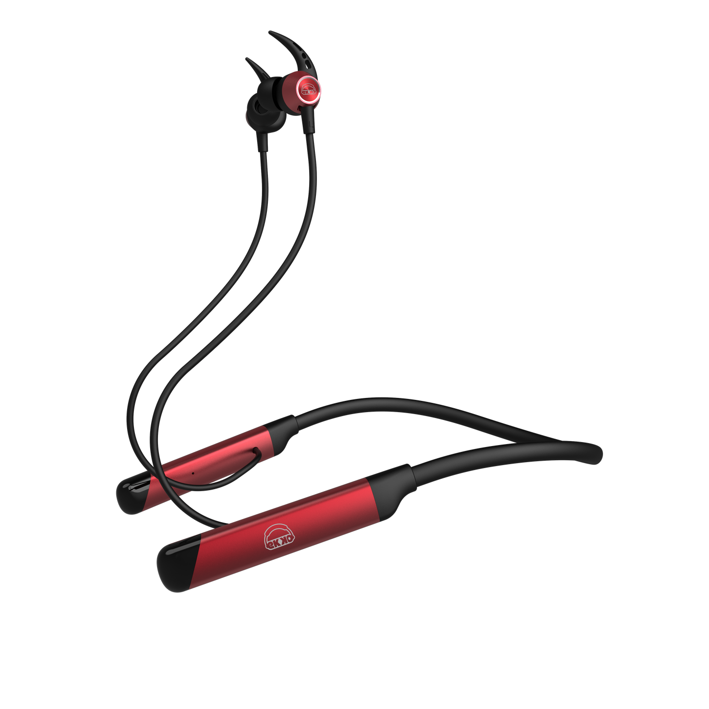 EKKO Unplug N04 Neckband: Premium ENC, 40ms Latency, Max Bass, Twin Connect, Siri & Google Assistant (Red)