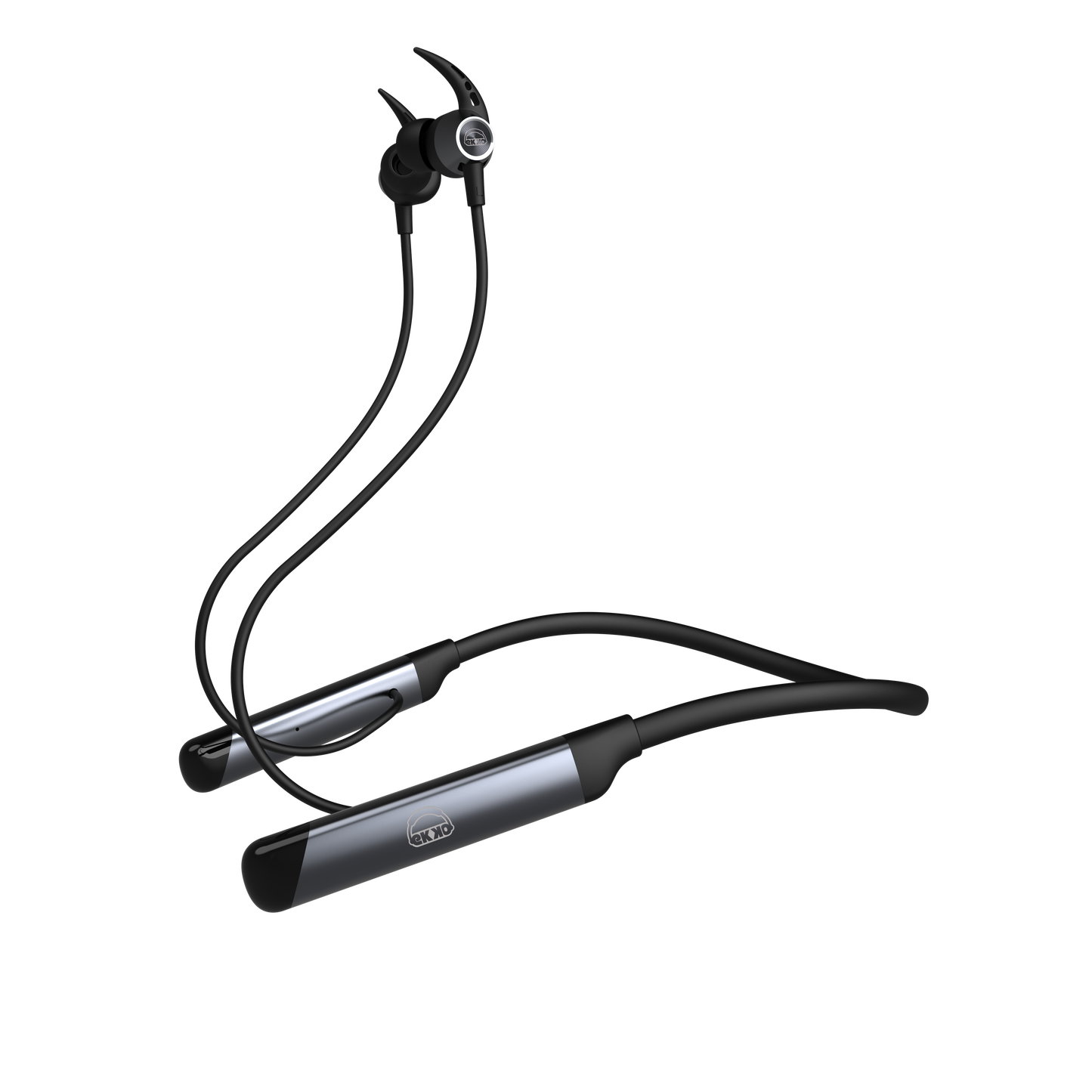 EKKO Unplug N04 Neckband: Premium ENC, 40ms Latency, Max Bass, Twin Connect, Siri & Google Assistant (Black)