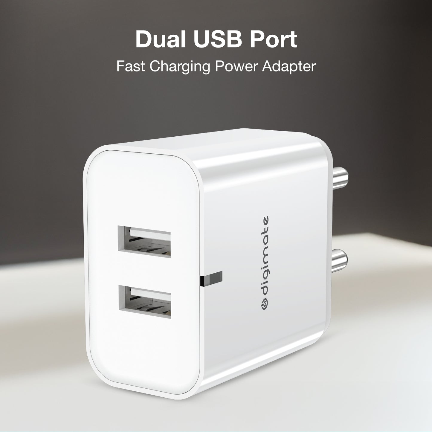 Digimate Dual USB Port 15W Wall Charger Adapter With Micro and Type C Cable