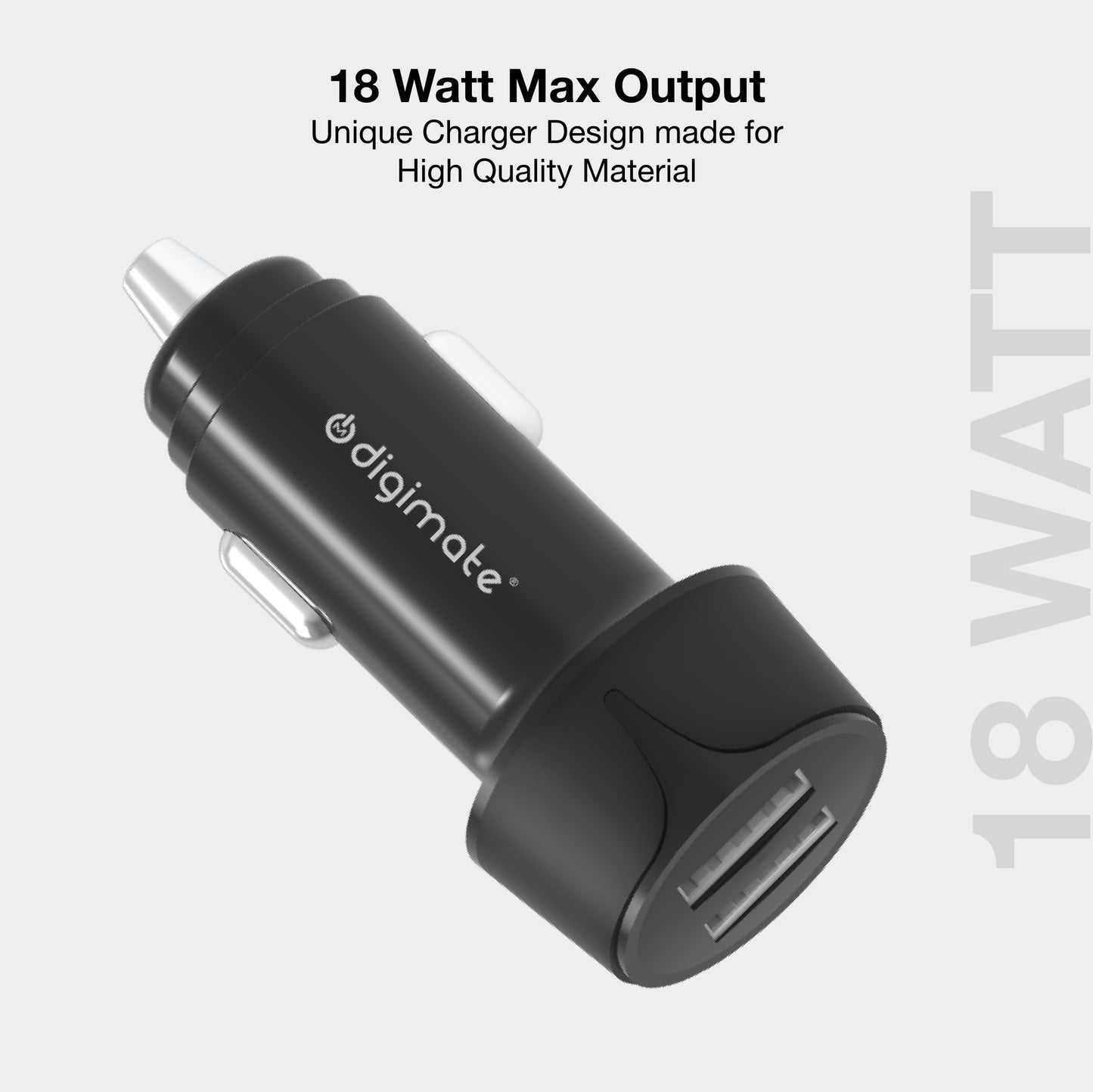 Digimate Dual Port Output Fast Charging 18W Car Charger with 4-in-1 | 65W Metal Alloy Ports Cable