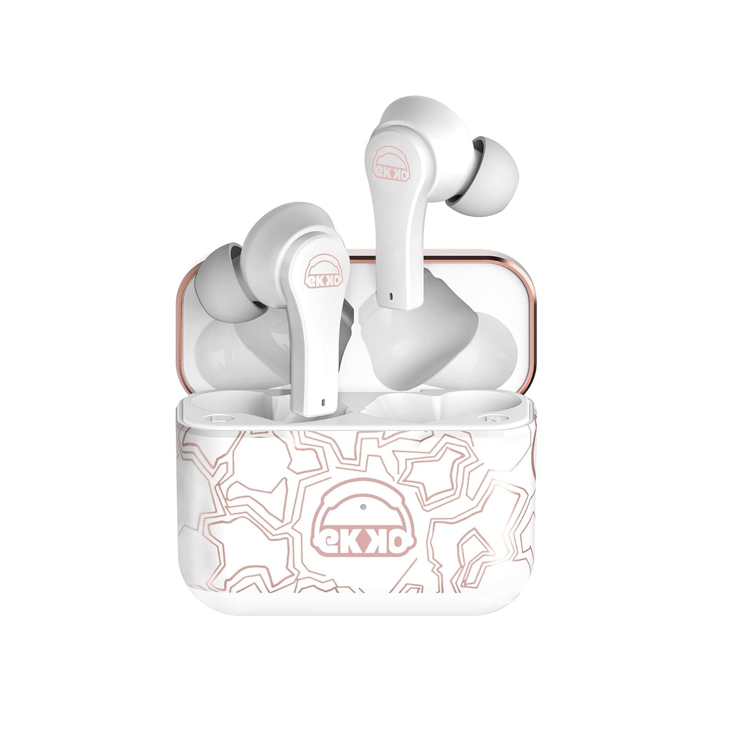 EKKO Earbeat T08 AlterEgo : Mic, ENC Call Noise Cancellation, 40H Playtime, 10MM Driver, Twin Connect, Massive Bass, Water Resistance, Siri & Google (White)