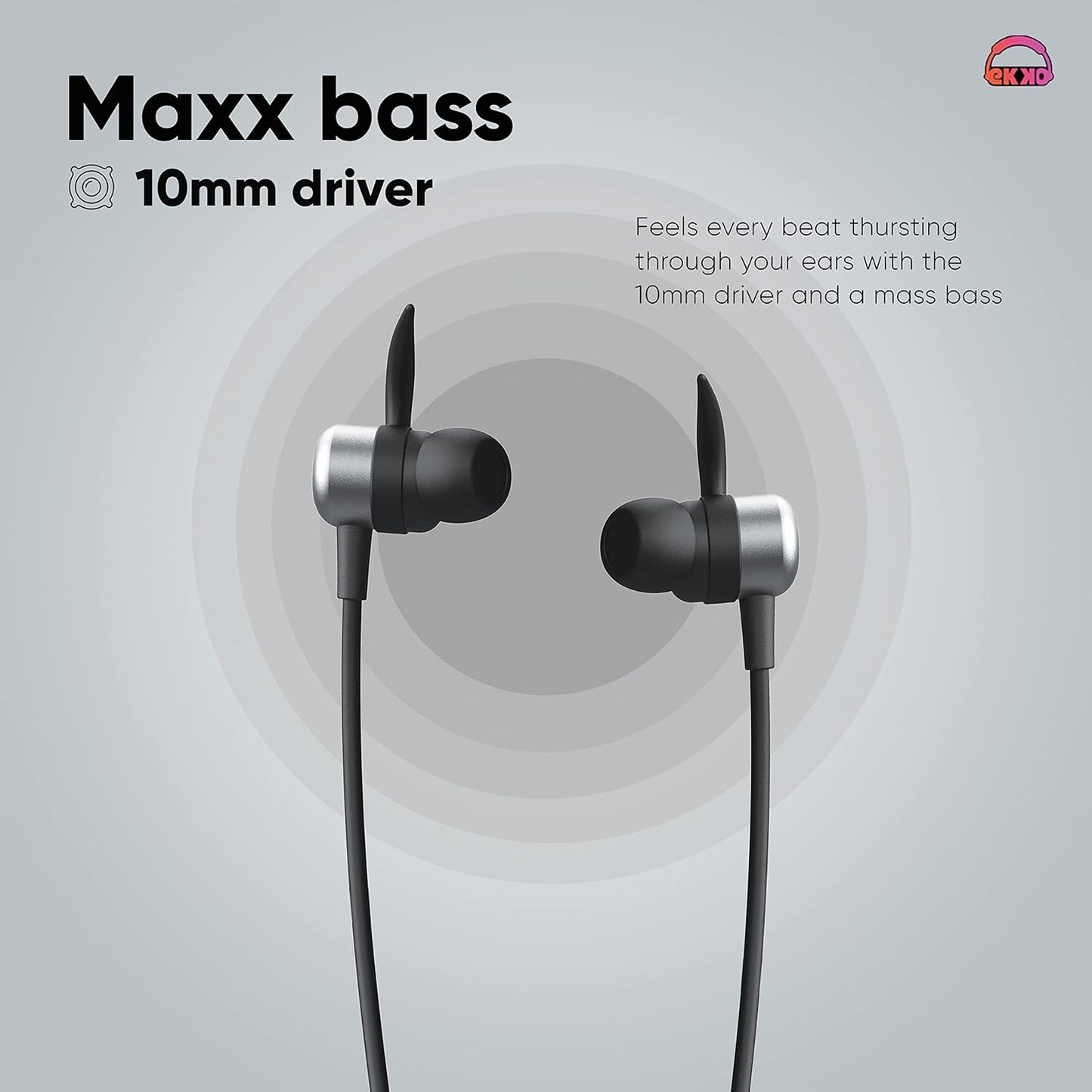EKKO Unplug N03 Neckband: 40 Hours Playback Time, Top-tier ENC, 40ms Latency, Max Bass, Twin Connect, Siri & Google Assistant