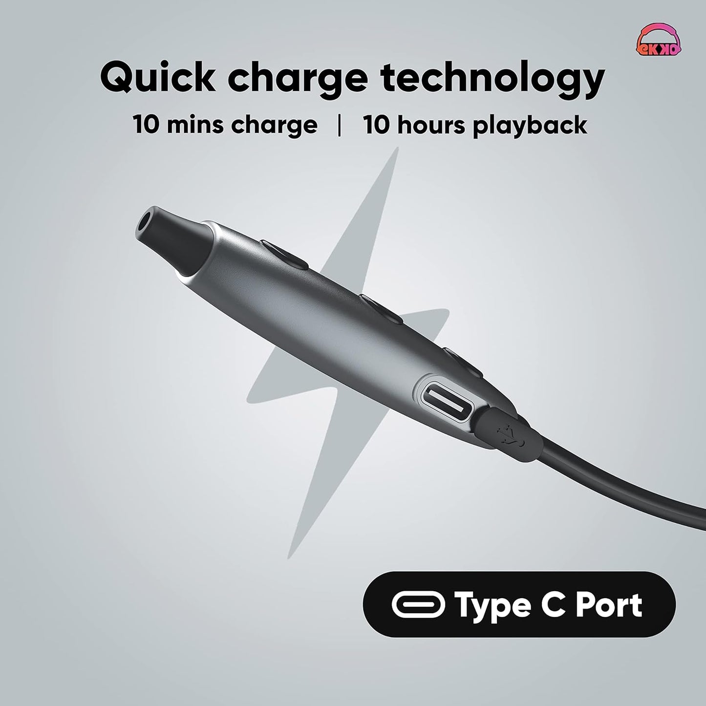 EKKO Unplug N03 Neckband: 40 Hours Playback Time, Top-tier ENC, 40ms Latency, Max Bass, Twin Connect, Siri & Google Assistant