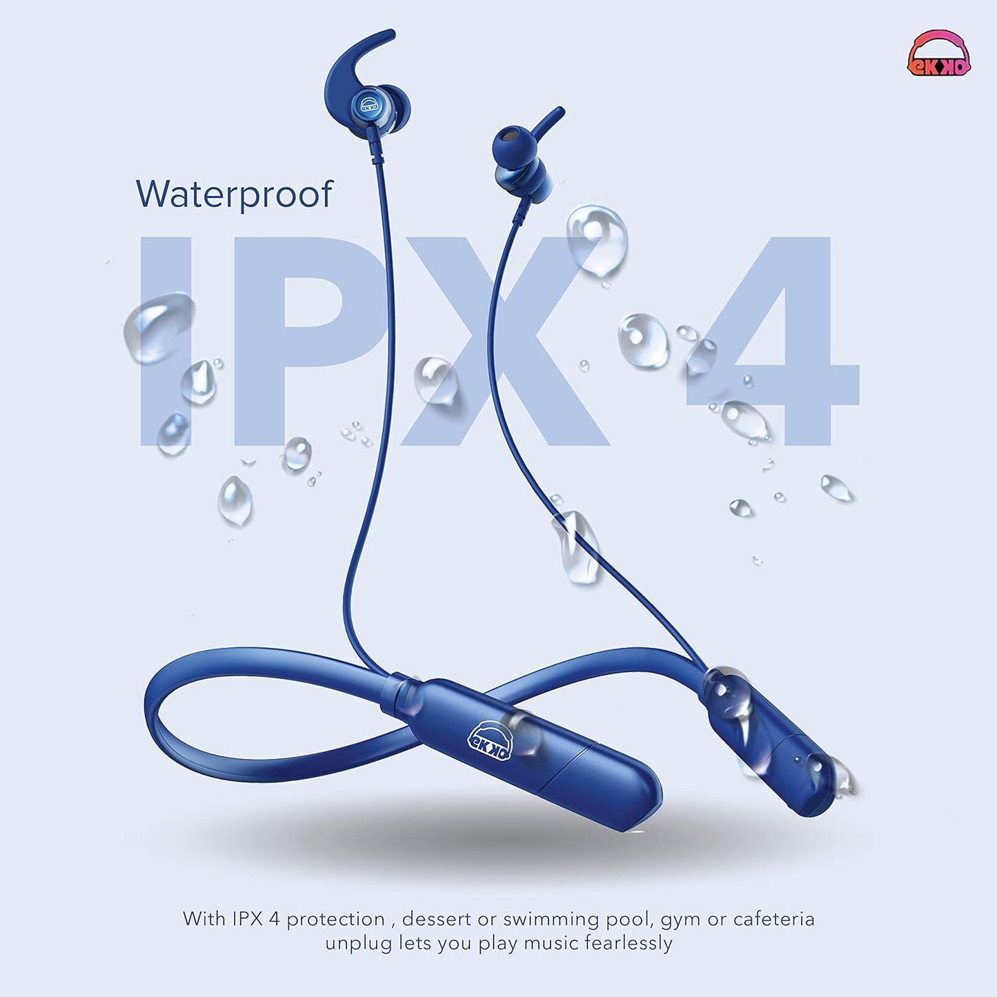 EKKO Unplug N05 Neckband, 50 Hours Playback Time 10 mm Driver Size, Bluetooth V5.2, Quick Charging, IPX4 Protection, SIRI & Google Assistant