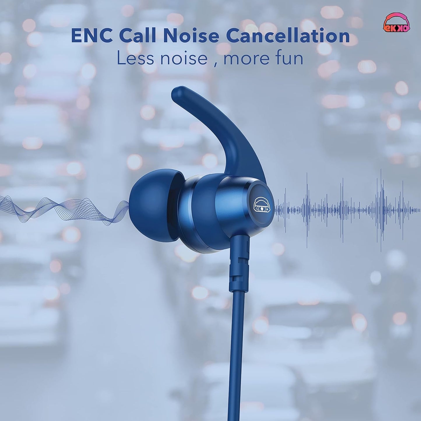 EKKO Unplug N05 Neckband, 50 Hours Playback Time 10 mm Driver Size, Bluetooth V5.2, Quick Charging, IPX4 Protection, SIRI & Google Assistant