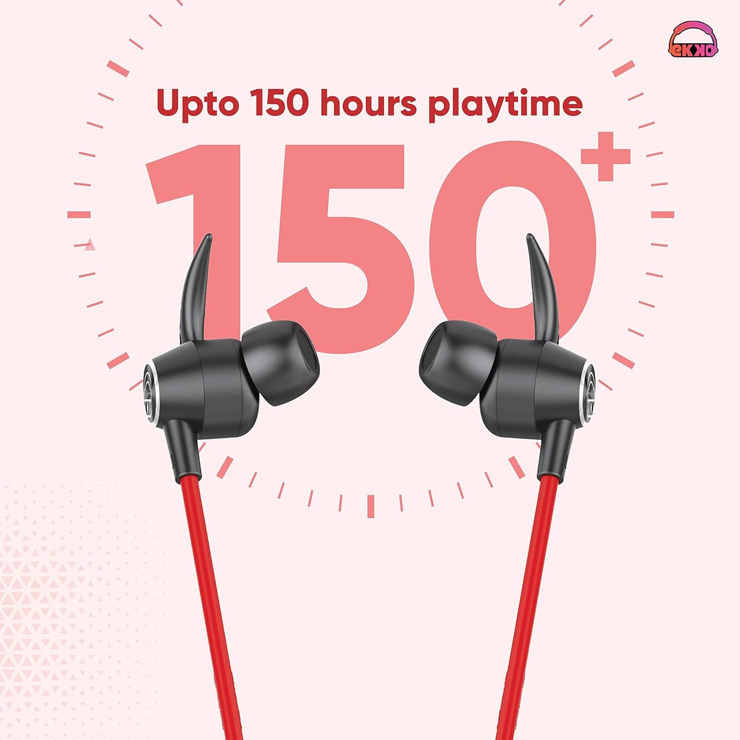 EKKO अनप्लग N06: सुप्रीम ENC, 40ms लेटेंसी, 150-घंटे प्लेबैक, अधिकतम BASS, गेमिंग बूस्ट, टाइप-सी, सिरी और गूगल असिस्टेंट (लाल)