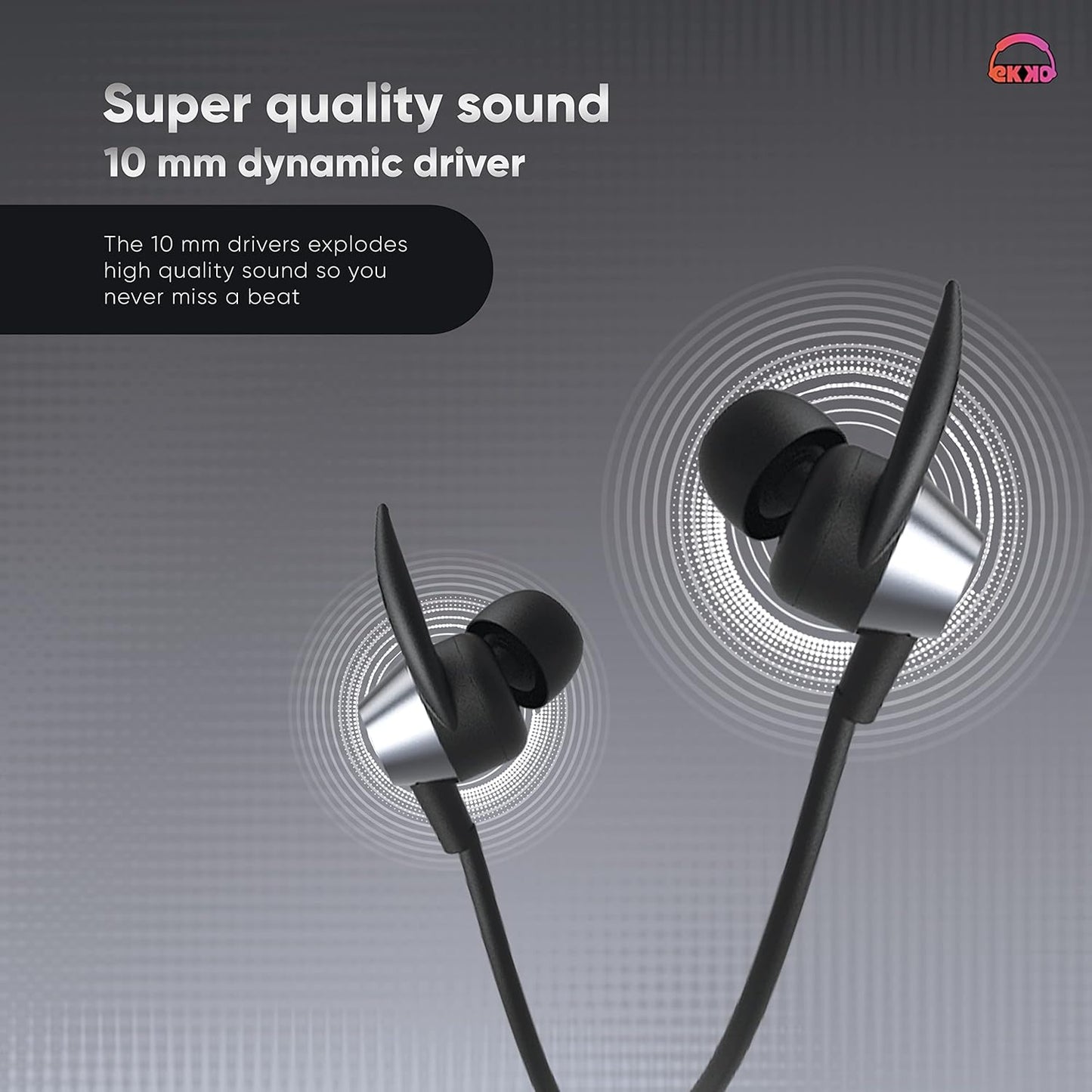 EKKO Unplug N04 Neckband: 50 Hours, Premium ENC, 40ms Latency, Max Bass, Twin Connect, Siri & Google Assistant