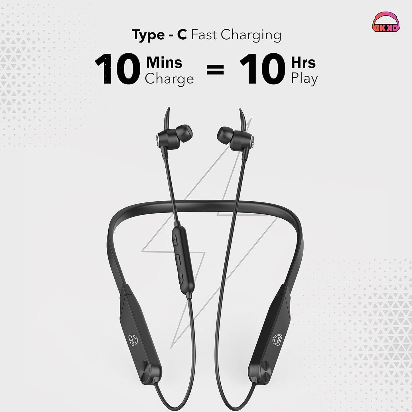 EKKO Unplug N06: 150-Hour Playback, Supreme ENC, 40ms Latency, Max BASS, Gaming Boost, Type-C, Siri & Google Assistant