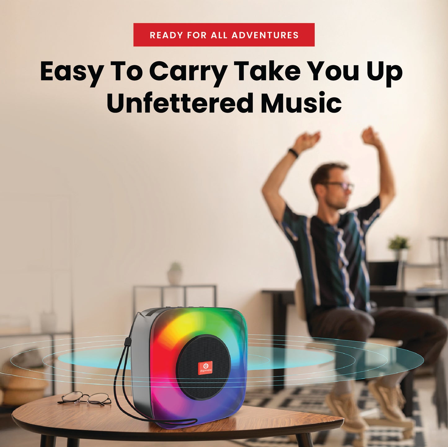 Digimate Blazz 10 Powerful Bass 10W Bluetooth Speaker with Large Driver, Rechargeable (DG-BS-1001, Black)